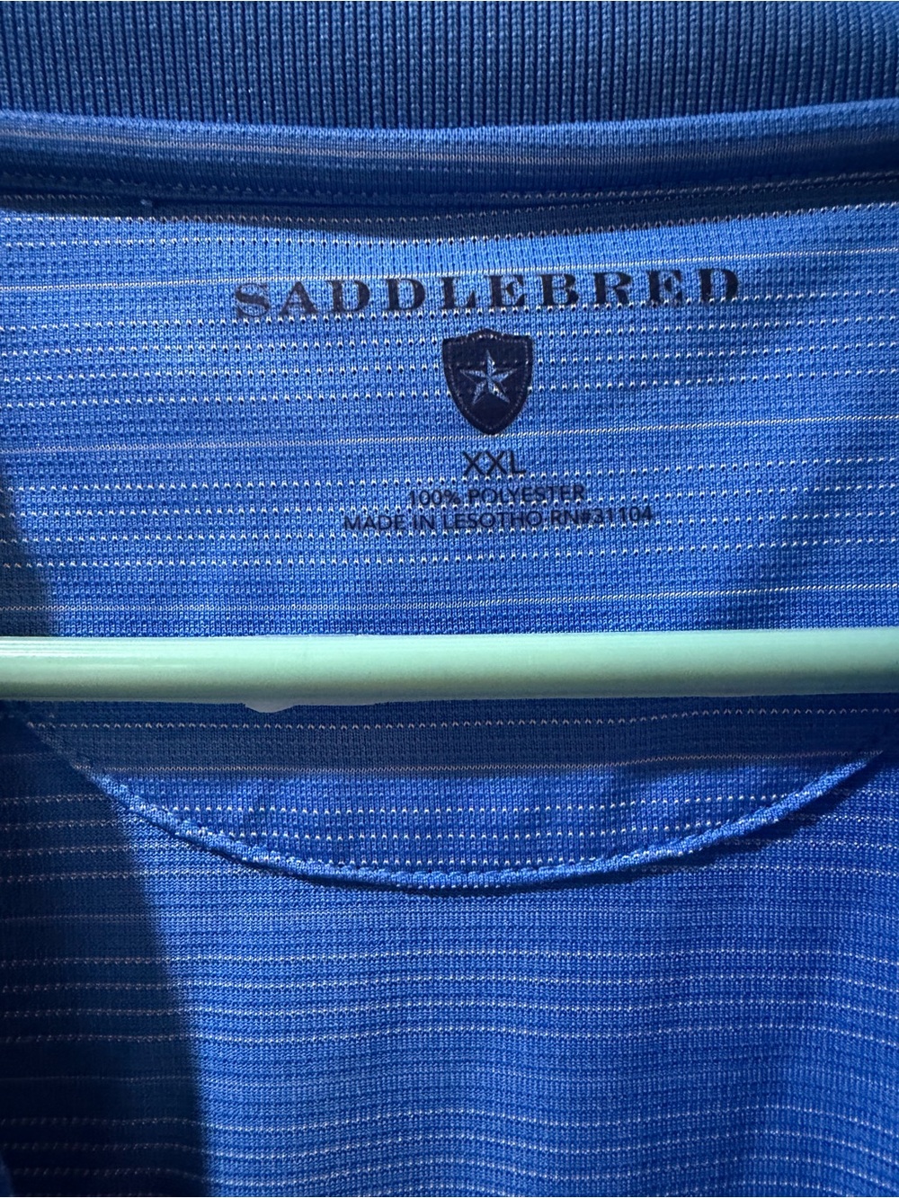 Saddlebred XXL Blue Performance Polo Shirt Golf Business Casual Polyester Men’s - Picture 4 of 5